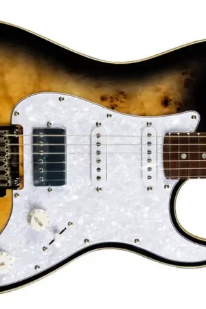 Best Seller Jet JS-450 QTBR Transparent Brown Stratocaster Electric Guitar - Terry Carter Music Store