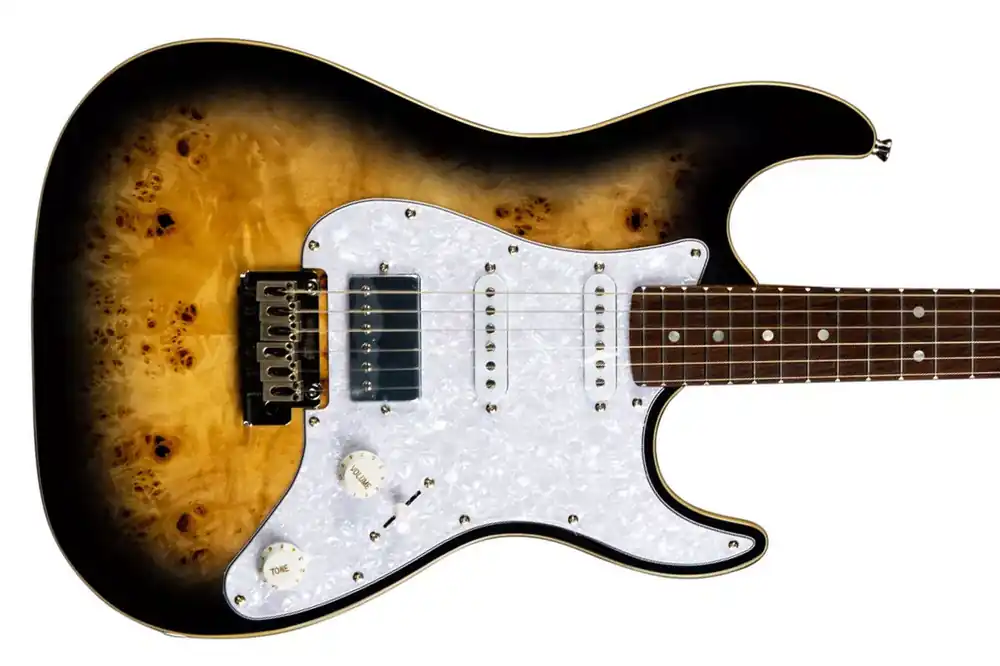 Best Seller Jet JS-450 QTBR Transparent Brown Stratocaster Electric Guitar - Terry Carter Music Store