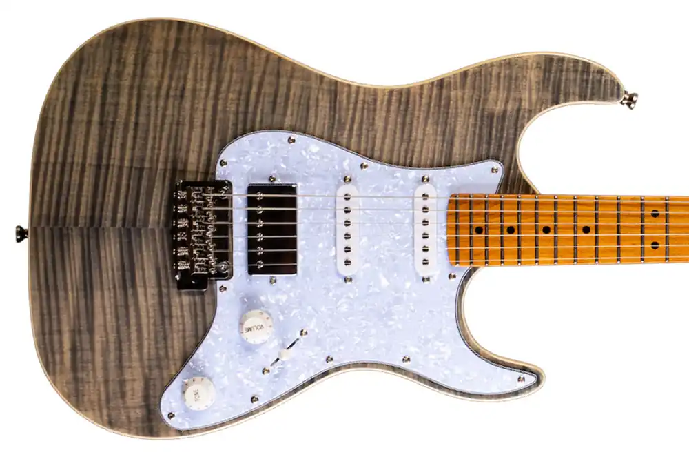 Jet JS-450 TBK Transparent Black Stratocaster Electric Guitar - Terry Carter Music Store Top Pick