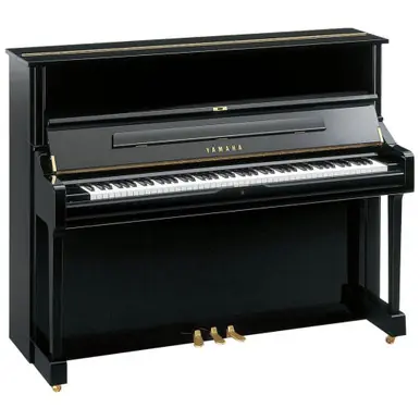 Big Sale Yamaha TransAcoustic U1 Hybrid Upright Piano – Polished Ebony - Heid Music
