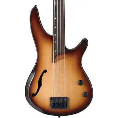 Free Delivery Ibanez SRH500F Hollow Body Fretless Bass Guitar - Natural Browned Burst Flat - Heid Music