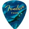 Limited Edition Heid Music | Fender 351 Thin Ocean Turquoise Guitar Picks - 12 Pack