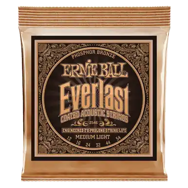 Heid Music | Ernie Ball 2546 Everlast Medium Light Coated Phosphor Bronze Acoustic Guitar Strings .012-.054 While Supplies Last