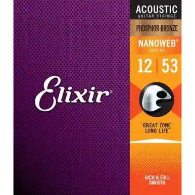 Heid Music - Elixir Phosphor Bronze Acoustic Guitar Strings w/ NANOWEB Coating - Medium Handmade