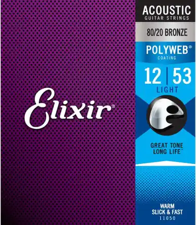 Heid Music | Elixir Polyweb 80/20 Bronze Light Acoustic Guitar Strings .012-.053 Special Offer