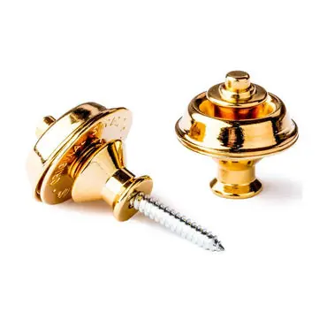 Authentic Heid Music | Dunlop StrapLok Strap Retainers Dual Design - Gold