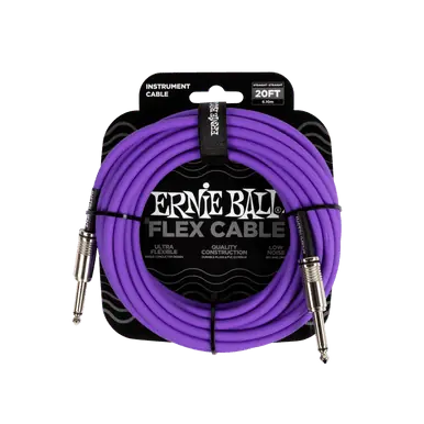 Worldwide Shipping Heid Music | Ernie Ball Flex Instrument Cable Straight / Straight - 20 foot - Purple