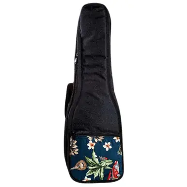 Mega Sale Heid Music | Ohana Soprano Ukulele Gig Bag - Black with Surfboard Floral Pocket