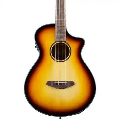Same Day Shipping Heid Music | Breedlove Discovery S Concert CE Acoustic Bass Guitar - Edgeburst - European Spruce / African Mahogany