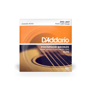 Heid Music | D'Addario EJ15 Phosphor Bronze Extra Light Acoustic Guitar Strings .010-.047 No Minimum Order