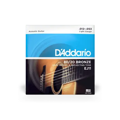 Heid Music | D'Addario EJ11 80/20 Bronze Light Acoustic Guitar Strings .012-.053 No Minimum Order