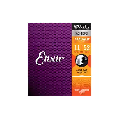 Limited Edition Heid Music | Elixir 11027 Nanoweb 80/20 Bronze Custom Light Acoustic Guitar Strings .011-.052