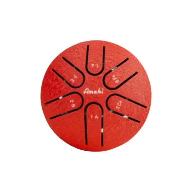 Amahi 3" Steel Tongue Drum -Red - Heid Music Bulk Order