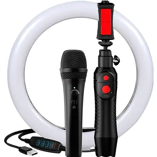 No Minimum Order IRIG-VIDEOCREAT Video Creator HD Bundle With Mic, Stand & Ring Light : IK Media