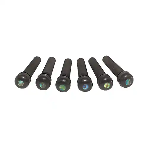 7251 Ebony Bridge Pins Set of 6 Abalone : Taylor Budget