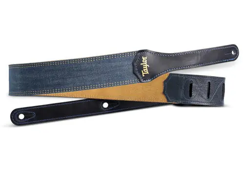 4301-20 Blue Denim 2" Guitar Strap - Gold Logo : Taylor Time-Limited