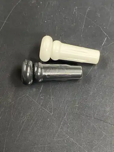 Professional Grade Endpin Each Blk-White Plastic : Stewart Macdonald