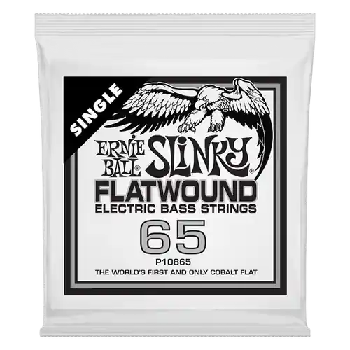 P10865 Slinky Flatwound Electric Bass String Single .065 : Ernie Ball Modern
