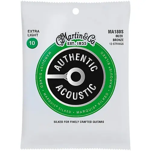 Limited Offer MA180S Marquis 12-String 80/20 Bronze Extra-Light Acoustic Strings : Martin