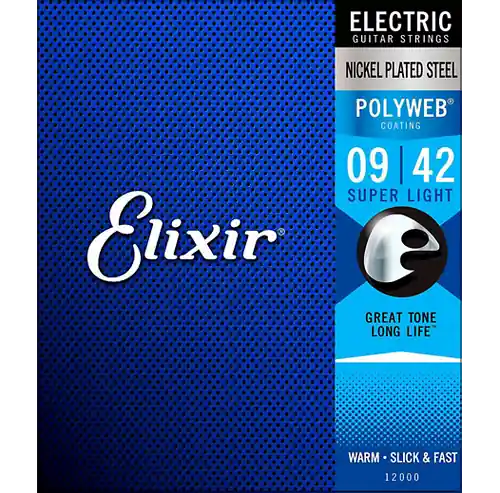 Special Discount 12000 POLYWEB Super Light (9-42) Electric Guitar Strings : Elixir