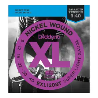EXL120BT Nickel Wound Electric Strings - .009-.040 Balanced Tension : D'addario Seasonal Sale
