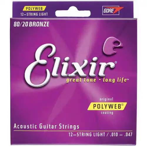 Price Drop 11150 Polyweb 80/20 Bronze 12-String Acoustic Guitar Strings : Elixir