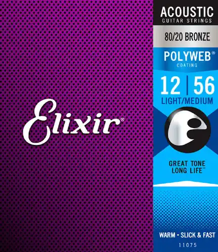 Order Now 11075 Polyweb Coated 80/20 Bronze Light/Medium : Elixir