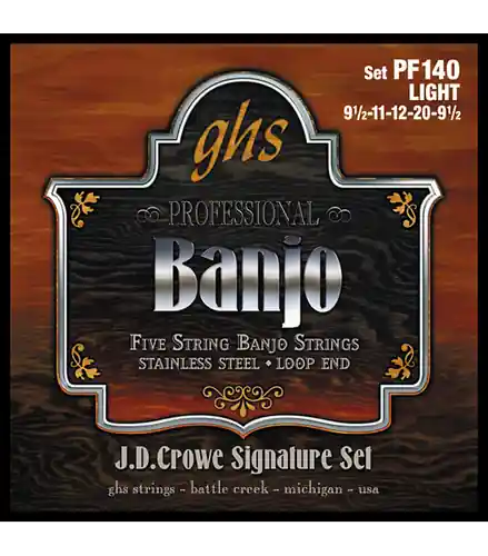 PF140 J. D. Crowe Studio Signature 5-String Banjo Strings - Light : GHS Luxury