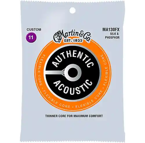 Money Back Guarantee MA130FX Silk & Phosphor Custom Light Acoustic Strings : Martin