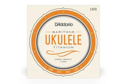 EJ87B Titanium Ukulele Baritone Strings : D'Addario Top Pick