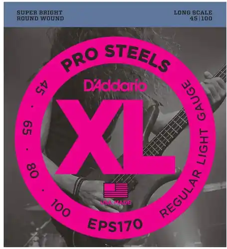 EPS170 ProSteels Regular Light Long Scale Bass Strings : D'addario Instant Buy