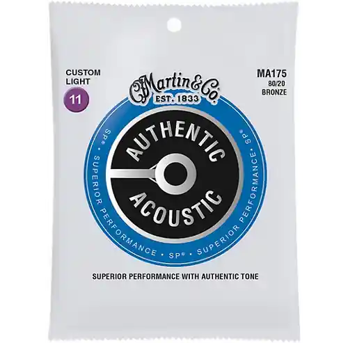 Handmade MA175 Acoustic Superior Performance Strings - 80/20 Bronze Extra Light : Martin