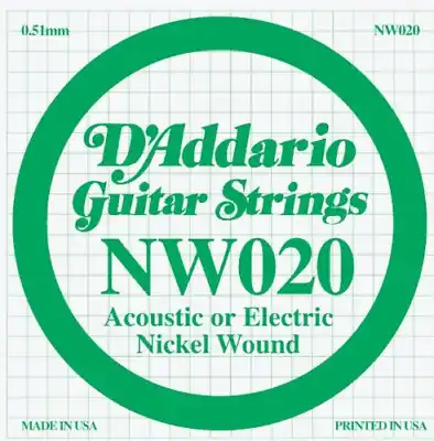 Top Pick NW020 Nickel Round Wound Electric Strings : D'addario