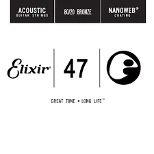 Cheap 15147 SINGLE .047 Acous 80/20 Bronze Nanoweb : Elixir