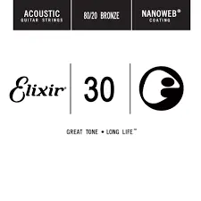 Popular 15130 SINGLE .030 Acous 80/20 Bronze Nanoweb : Elixir
