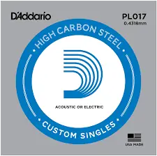 PL017 Plain Steel .017 : D'addario Limited Edition