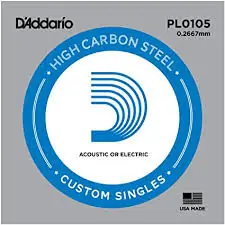 Free Returns PL0105 Plain Steel .0105 : D'addario