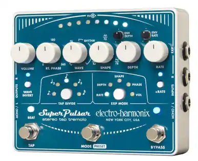 Modern Electro-Harmonix Super Pulsar Stereo Tap Tremolo Pedal