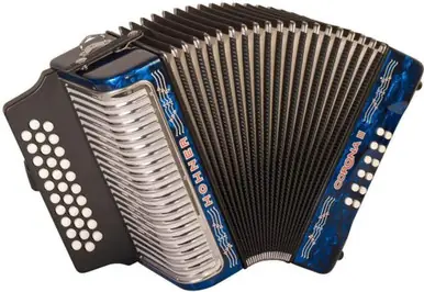 Final Sale Hohner Corona II Diatonic Button Accordion - Dark Blue - F/Bb/Eb