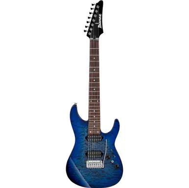 Best Seller Ibanez AZ427P2QM Premium 7-String Solidbody Electric Guitar - Twilight Blue Burst