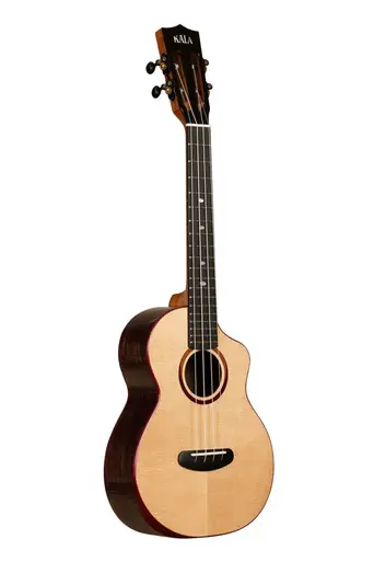 Kala KA-CT-SSRW-TG-C Contour All Solid Gloss Spruce Rosewood Tenor Ukulele with Cutaway and Bag Luxury