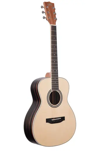 Instant Buy Kala Solid Cedar Top Mahogany Orchestra Mini Acoustic Guitar - Ebony