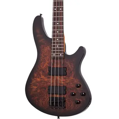 Free Delivery Schecter C-4 Standard 4-String Electric Bass - Tobacco Burl