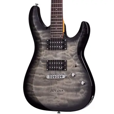 Certified Schecter C-6 Plus Solidbody Electric Guitar - Charcoal Burst