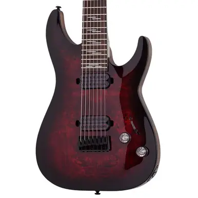 Schecter Omen Elite-7 Electric Guitar - Black Cherry Burst Genuine