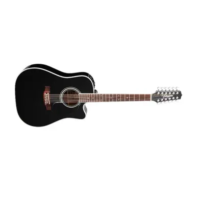 Takamine EF381SC Black 12-String Dreadnought Acoustic-Electric Guitar Price Drop
