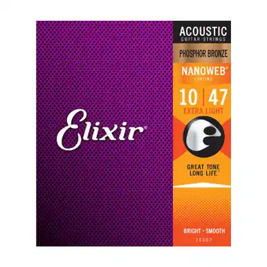 Budget Elixir Nanoweb Acoustic Guitar Strings - Phosphor Bronze Extra Light 10-47