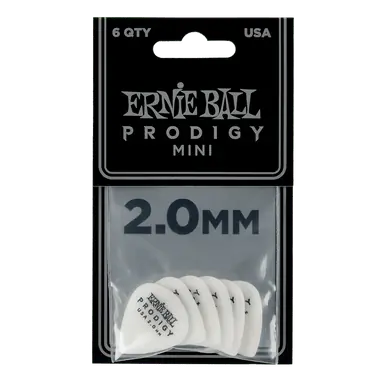 Ernie Ball Prodigy Guitar Picks 2.0mm White Mini - 6-Pack Time-Limited