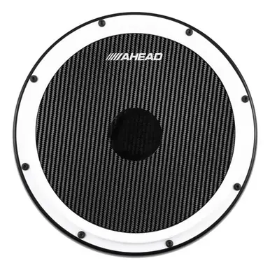 Direct From Factory Ahead S-Hoop Carbon Fiber Marching Practice Pad with Snare Sound - 14-Inch - White