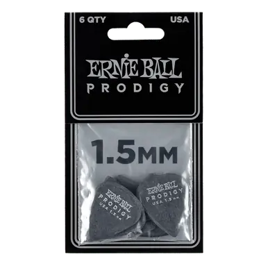 Free Shipping Ernie Ball Prodigy Guitar Picks 1.5mm Black Standard - 6-Pack